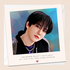 Changbin from Stray Kids Grußkarte - Mit Umschlag - K-Pop Geburtstagskarte - Weihnachtskarte - Feiertag - Glückwünsche - Jeden Anlass