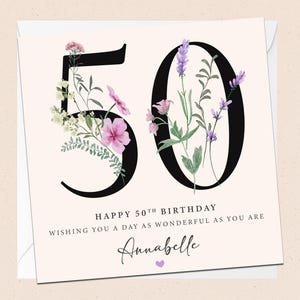 Carte personnalisée 50e anniversaire - 50e - ami spécial - anniversaire - nom personnalisé - merveilleux ami - cinquantième anniversaire