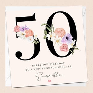 Personalisierte 50. Geburtstag Tochter Karte - 50. - Tochter - Geburtstag - Benutzerdefinierter Name - Besondere Tochter - Fünfzigster Geburtstag Tochter