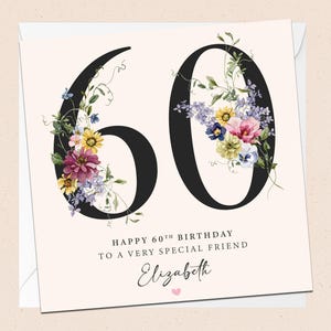 Biglietto d'auguri personalizzato per il 60° compleanno di un amico - 60° - Amico speciale - Compleanno - Nome personalizzato - Amico meraviglioso - Amico per il sessantesimo compleanno