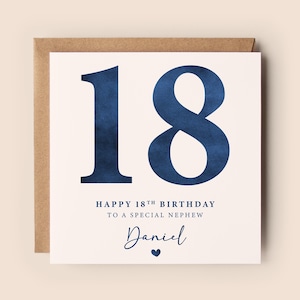 Buon 18° compleanno nipote - Biglietto di auguri - Nipote speciale - 18° compleanno nipote - Biglietto di auguri - 18 oggi - Personalizzato - Nome personalizzato