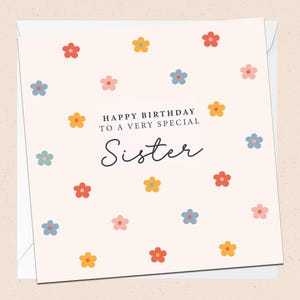 Carte d'anniversaire soeur - spéciale soeur - jolie carte d'anniversaire - carte de voeux - carte d'anniversaire soeur - pour elle - spéciale soeur
