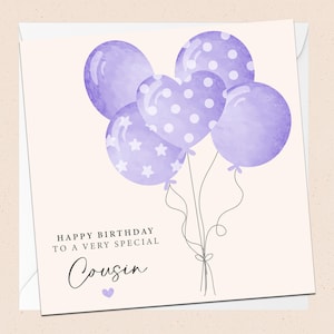 Tarjeta de cumpleaños para mi primo especial - Tarjeta de felicitación - Para mi primo - Globos - Tarjeta de cumpleaños para mi hermano - Tarjeta de cumpleaños para mi primo