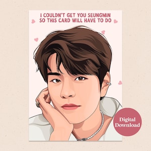 Imprimable Seungmin from Stray Kids Greetings Card - Téléchargement numérique - Carte d'anniversaire K-Pop - Téléchargement instantané