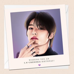 I.N de Stray Kids carte de voeux - avec enveloppe - carte d'anniversaire K-Pop - carte d'anniversaire I.N - SKZ - carte Kpop