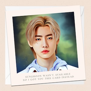 Sunghoon de ENHYPEN carte de voeux - avec enveloppe - carte d'anniversaire K-Pop - carte de Noël - vacances - félicitations - toute occasion