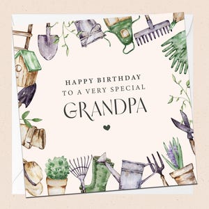Opa Geburtstagskarte - Opa Grußkarte - Happy Birthday - Gartenarbeit - Gärtner - Besonderer Opa