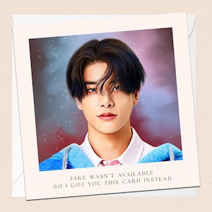 Jake de ENHYPEN carte de voeux - avec enveloppe - carte d'anniversaire K-Pop - carte de Noël - vacances - félicitations - toute occasion