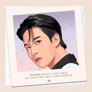 Jongho von ATEEZ Grußkarte - Mit Umschlag - K-Pop Geburtstagskarte - Weihnachtskarte - Urlaub - Herzlichen Glückwunsch - Jeden Anlass - Jong Ho