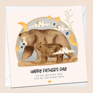 Bonne fête des pères - Beary Best Dad - Ours - Mignon - Papa - Pappa - Papa - Fête des pères - Carte de voeux