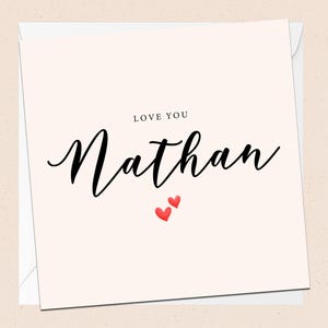 Gepersonaliseerde kaart - ik hou van je - aangepaste naam - jubileum - verjaardag - partner - vriend - vriendin - echtgenoot - vrouw - Valentijnsdag