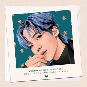 Yunho van ATEEZ Wenskaart - Met envelop - K-Pop Verjaardagskaart - Kerstkaart - Feestdagen - Gefeliciteerd - Elke gelegenheid - Yunho