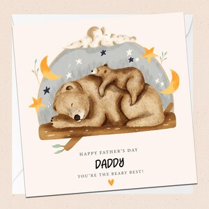 Buon giorno del papà - Beary Best Daddy - Orso - Carino - Papà - Pappa - Dadda - Festa del papà - Biglietto d'auguri