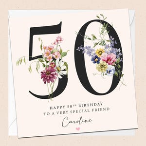 Carte personnalisée 50e anniversaire ami - 50e - ami spécial - anniversaire - nom personnalisé - merveilleux ami - ami cinquantième anniversaire