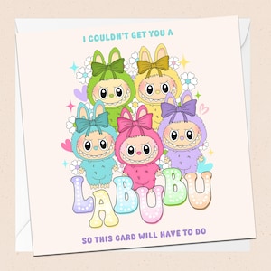 Carte de voeux Labubu - monstres mignons - carte d'anniversaire - joyeux anniversaire - fille - toutes les occasions - Noël - juste pour dire