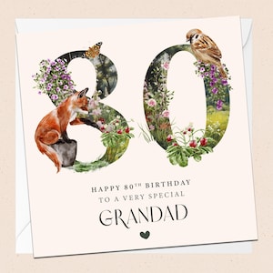 Feliz 80.º abuelo - Tarjeta de cumpleaños - Abuelo - Jardinería - 80.º cumpleaños - Tarjeta de cumpleaños - Cumpleaños del abuelo - Jardinero - Octogésimo