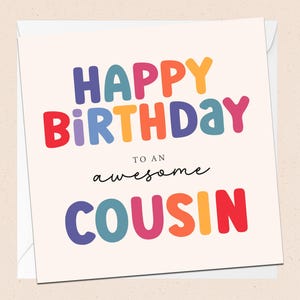 Tarjeta de cumpleaños para mi primo/a - Tarjeta de felicitación - Tarjeta de cumpleaños para mi primo/a - Tarjeta de cumpleaños divertida - Tarjeta de cumpleaños especial - Para mi primo/a
