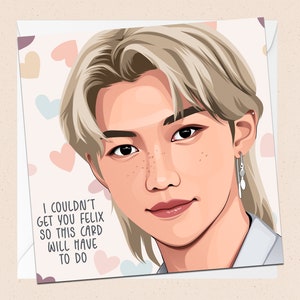 Felix von Stray Kids Grußkarte - Mit Umschlag - K-Pop Geburtstagskarte - Weihnachtskarte - Urlaub - Glückwünsche - Jeden Anlass