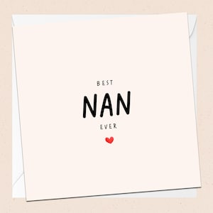 Meilleure carte de voeux pour grand-mère - nounou - grand-mère - grand-mère - grand-mère - carte d'anniversaire - fête des mères - toutes les occasions - juste pour dire - juste parce que
