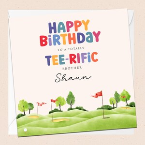 Happy Birthday to a Tee-rific Brother - Geburtstagskarte - Bruder - Golf - Grußkarte - Bruder Geburtstagskarte - Golf Fan