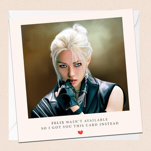 Felix from Stray Kids Greetings Card - With Envelope - K-Pop Birthday Card - Christmas Card - Holiday - Congratulations - Any Occasion
