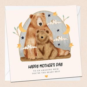 Feliz Día de la Madre - Oso - Mamá - Oso - Lindo - Papá - Mamá - Mamá - Mami - Día de la Madre - Tarjeta de felicitación