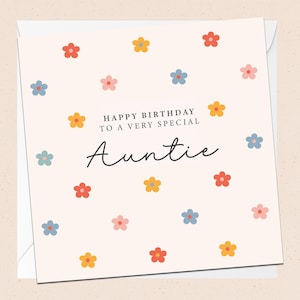 Happy Birthday Special Auntie - Geburtstagskarte - Tante - Tante - Grußkarte - Tante Geburtstagskarte - Tante Geburtstag - Floral - Blumen