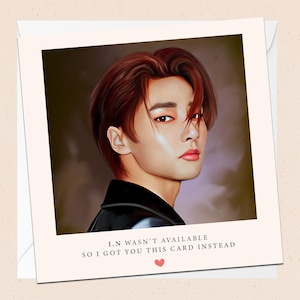 I.N de Stray Kids carte de voeux - avec enveloppe - carte d'anniversaire K-Pop - carte de Noël - vacances - félicitations - toute occasion