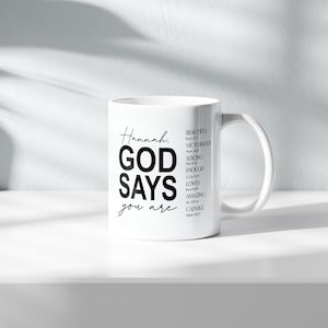 Personalized Christian Mug, Faith Mug, Religious Gifts, Personalized Affirmation Mug