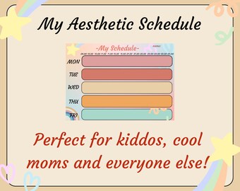 Kids Homeschool Schedule, Homeschool Schedule, Kids Schedule, Toddler Schedule, Study Schedule,Kids Planner,Editable,Daily Schedule for Kids