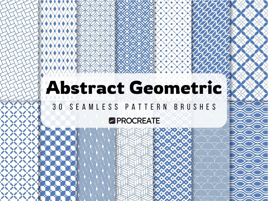 30 Abstract Geometric Seamless Pattern Brushes for Procreate, Geometric ...