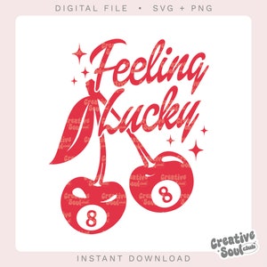 Feeling Lucky Cherries 8 svg png clipart, feeling lucky png, feeling lucky trendy png