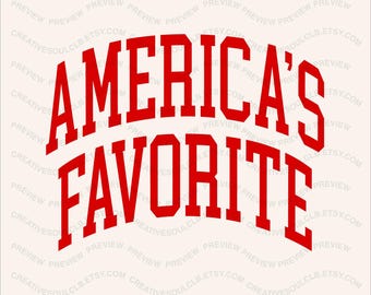 America's Favorite Varsity PNG, Patriotic PNG, Trendy 4th of July PNG