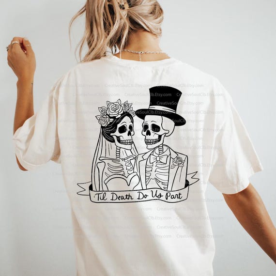 Til Death Do Us Part SVG, PNG, Skeleton Couple Just Married, Groom