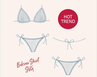 Bikiniset SVG, trendy bikinishirt SVG-ontwerp
