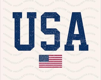 USA Varsity Vintage PNG, Patriotic PNG, American Flag United States Distressed png, American Flag png