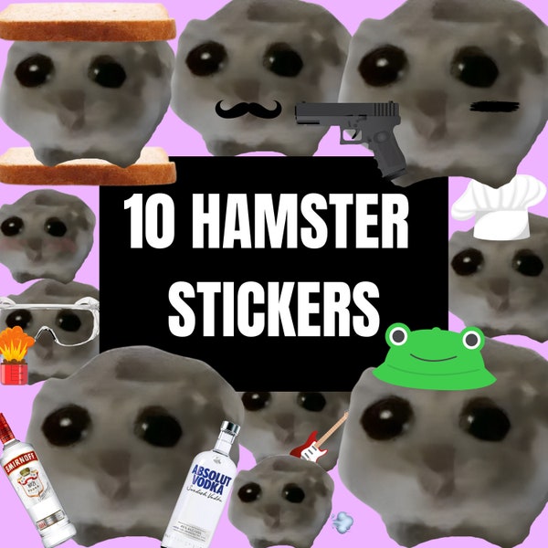 Lustige Hamster Aufkleber Trauriger Hamster Meme Viral Aufkleber Trending Hamster Tiktok Große Augen Hamster Digitaler Aufkleber Kostenloser Download Armer Hamster