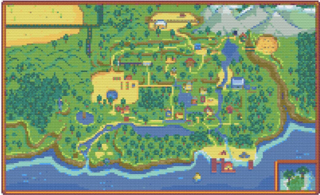 Stardew Valley Map cross Stitch Pattern DMC - Etsy