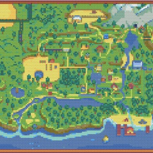 Kaart Stardew Valley (kruissteekpatroon DMC)