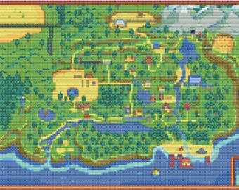 Stardew Valley Map (Cross Stitch Pattern DMC)