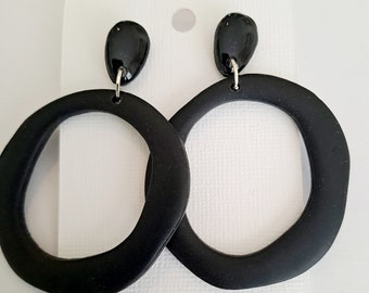 Black Hoop Earings