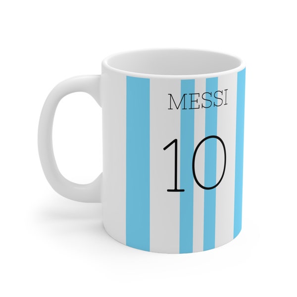 Lionel Messi, Gift, Ceramic, 11oz, Goat, Icon, Football, Mug, Custom, Argentina, Miami, Soccer, Barcelona, Spain, Gifts for him, GiftsForMen
