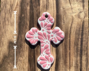 NEW - Mexican Talavera crosses -  Handmade Ceramic - Bridesmaid gifts, wedding favors, house warming, christening and nursery gifts!