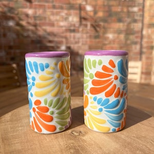 NEW! Mexican Tequila shot glass - Talavera Ceramic - Bachelorette shot glass, Hen & Stag do Shot Glasses, Bridesmaid gifts, wedding favors Multicolor