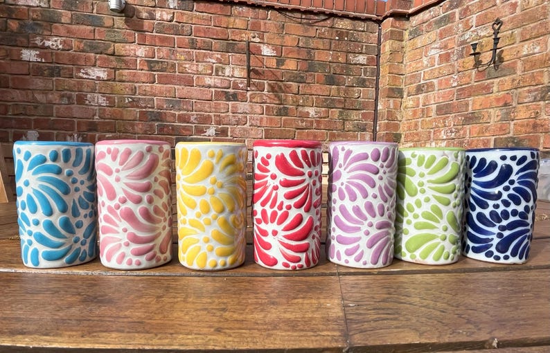 NEW! Mexican Tequila shot glass - Talavera Ceramic - Bachelorette shot glass, Hen & Stag do Shot Glasses, Bridesmaid gifts, wedding favors image 1