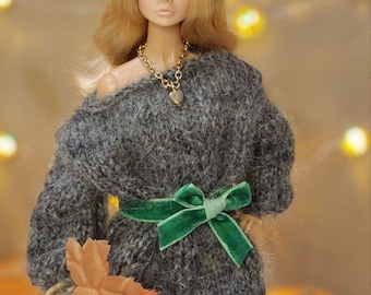 Doll Outfit: Knitted oversized jumper outfit for Poppy Parker, Integrity Toys