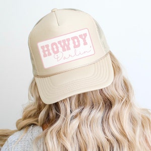 Howdy Darlin&#39; Trucker Hat, Country Trucker Hat, Trucker Hat for Women, Cowgirl Hat