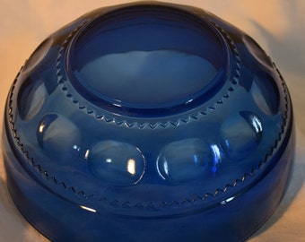 Cobalt Blue Kings Grown Mixing Bowl MCM Vintage Kitchen Decor