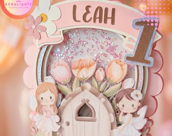 Enchanted Fairy Garden Cake Topper | Fairy Birthday Party Decor | Magical Garden Theme Cake Decoration | Custom Name & Age