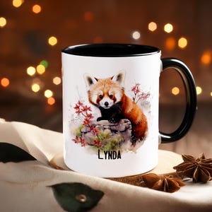 PERSONALIZED Red Panda Watercolor Mug, Custom Panda Mug, Personalized Panda Gift, Panda , Panda Lover Mug, Animal Mug